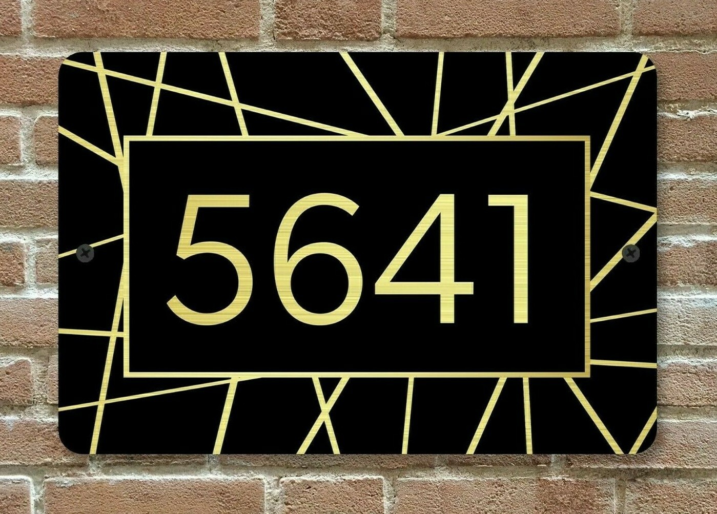 Customized Home Address Plaque Metal 12″ x 8″ Gold or Silver Number House Sign