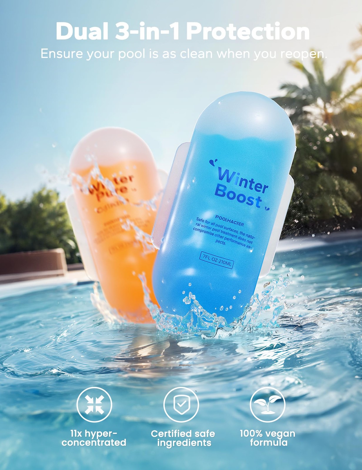 3in1 Winter Closing Kit Pool Winterizing Easy Use Up To 30,000 Gallons