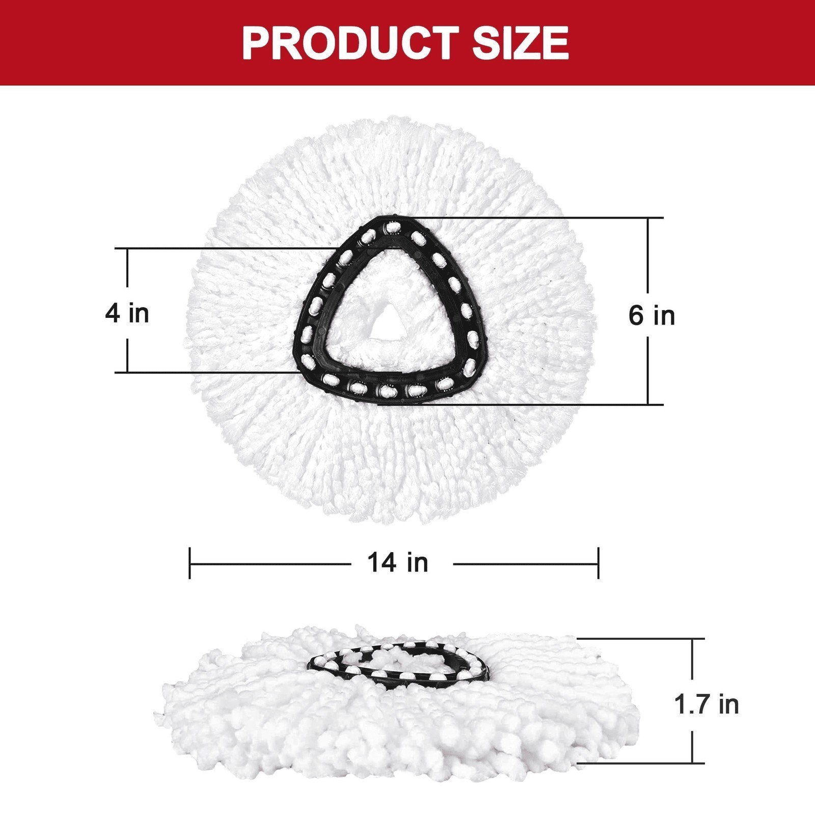 1-6Replacement Microfiber Mop HEAD For O-Cedar Spin Mop Easy Clean Wring Refill
