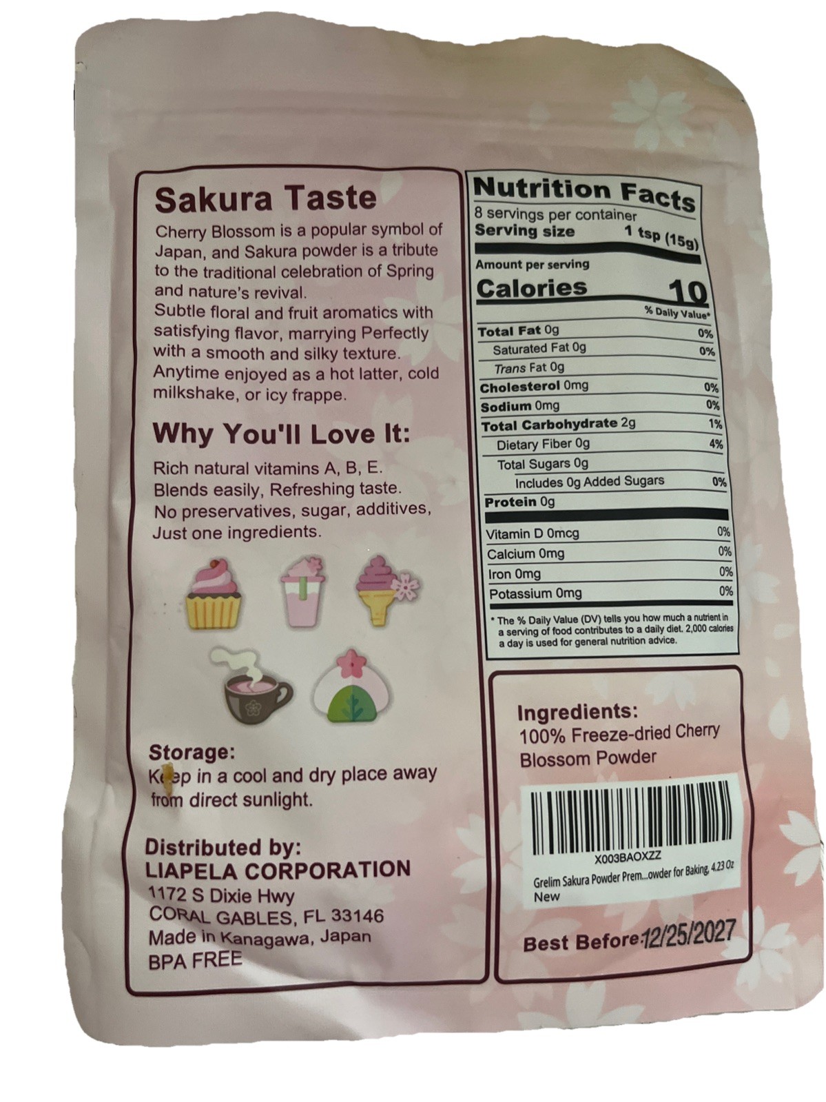 Grelim Sakura Premium Original Cherry Blossom Powder 4.23 oz EXP 12/2027