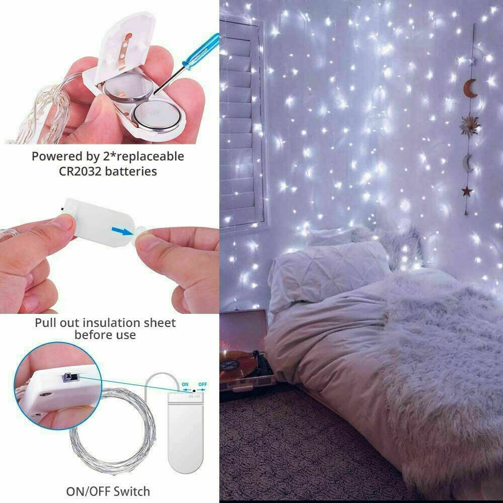 1-12Pack 20 LED 6.6ft Battery Operated Mini Copper Wire String Lamp Fairy Lights