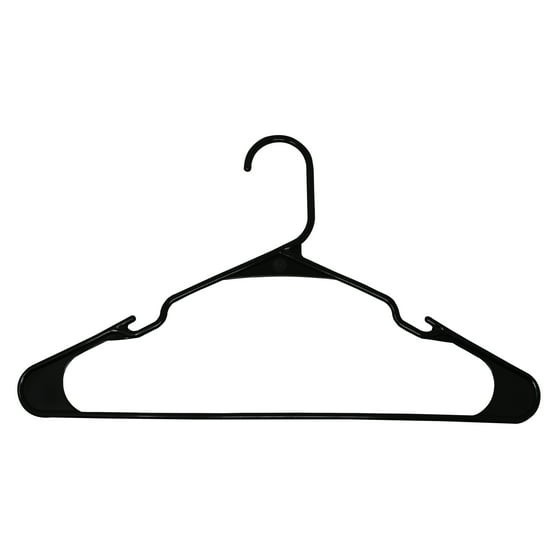 Plastic Clothes Hangers – 50 Pack, Lightweight & Durable – Everyday Use – Black