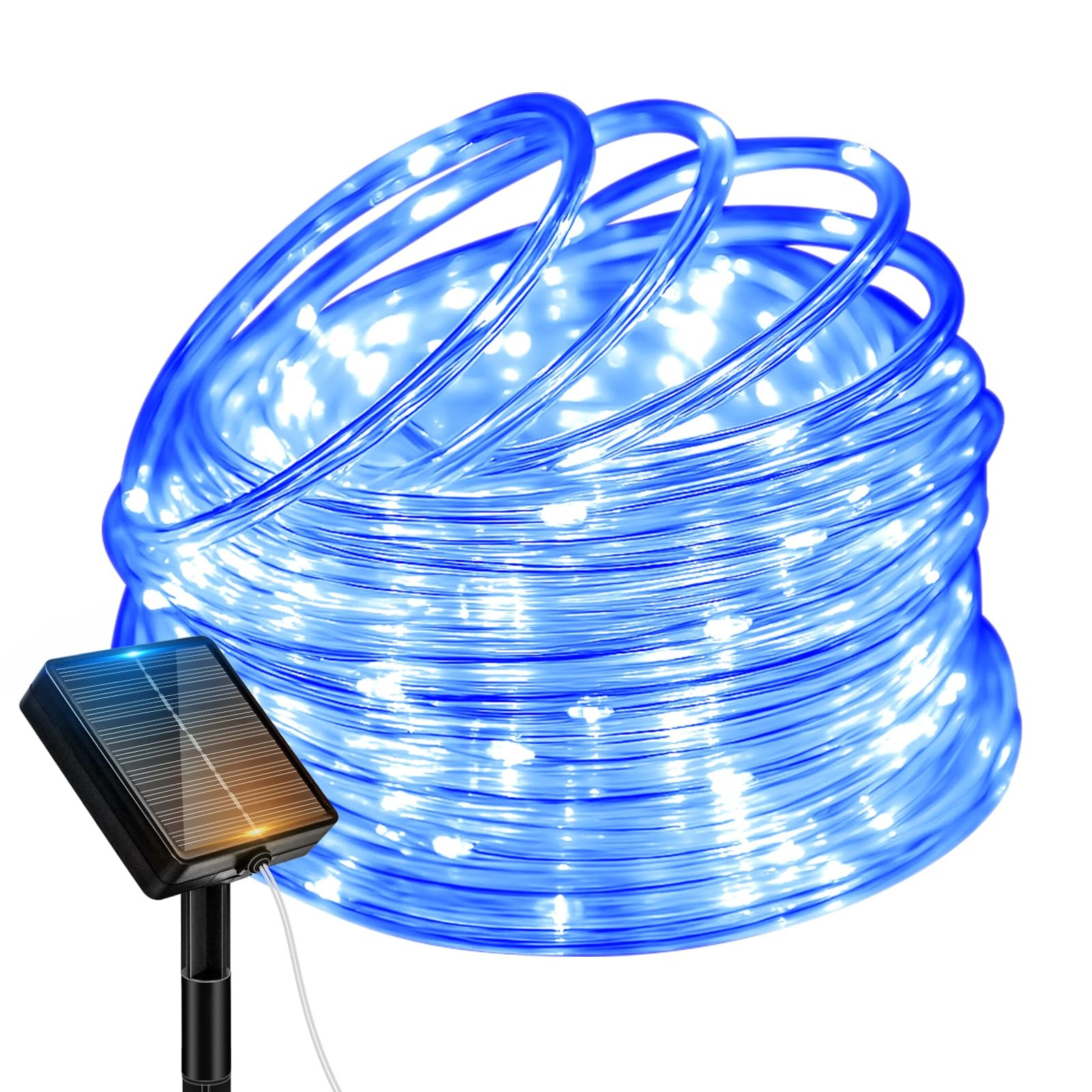 Solar Rope Lights, 120LED 46FT Solar String Lights Outdoor Waterproof, 8 Ligh…