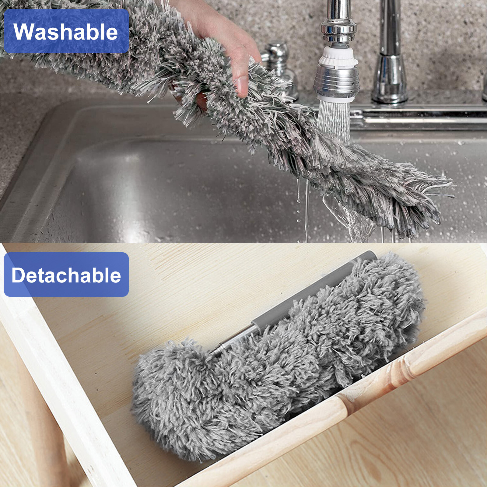 Adjustable Soft Microfiber Feather Duster Dusting Brush Household Cleaning Tool