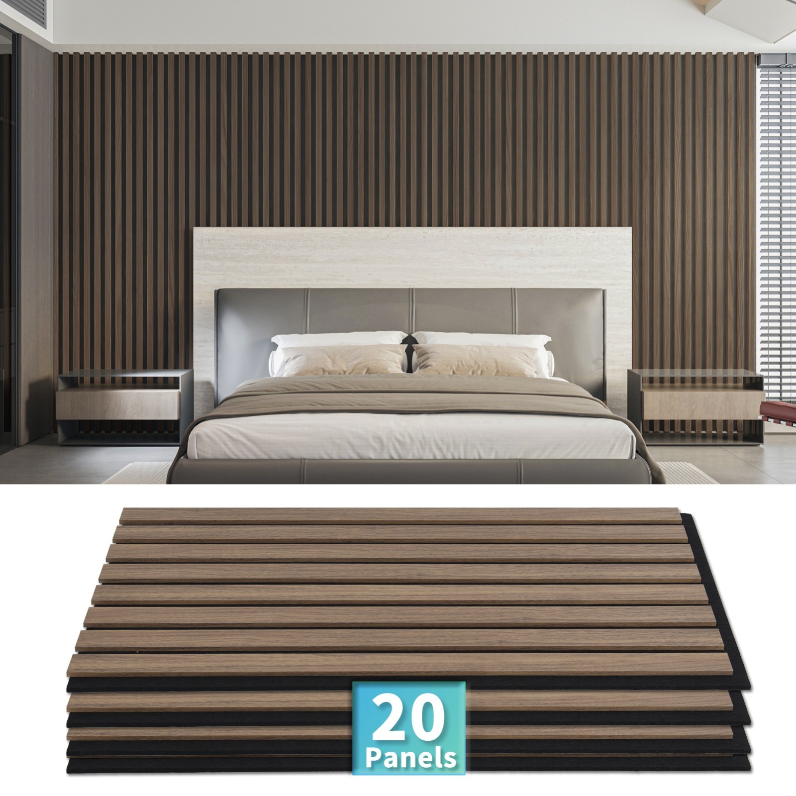 20-Pack 3D Wall Panels for Interior Wall Decor, 24″ x 12″