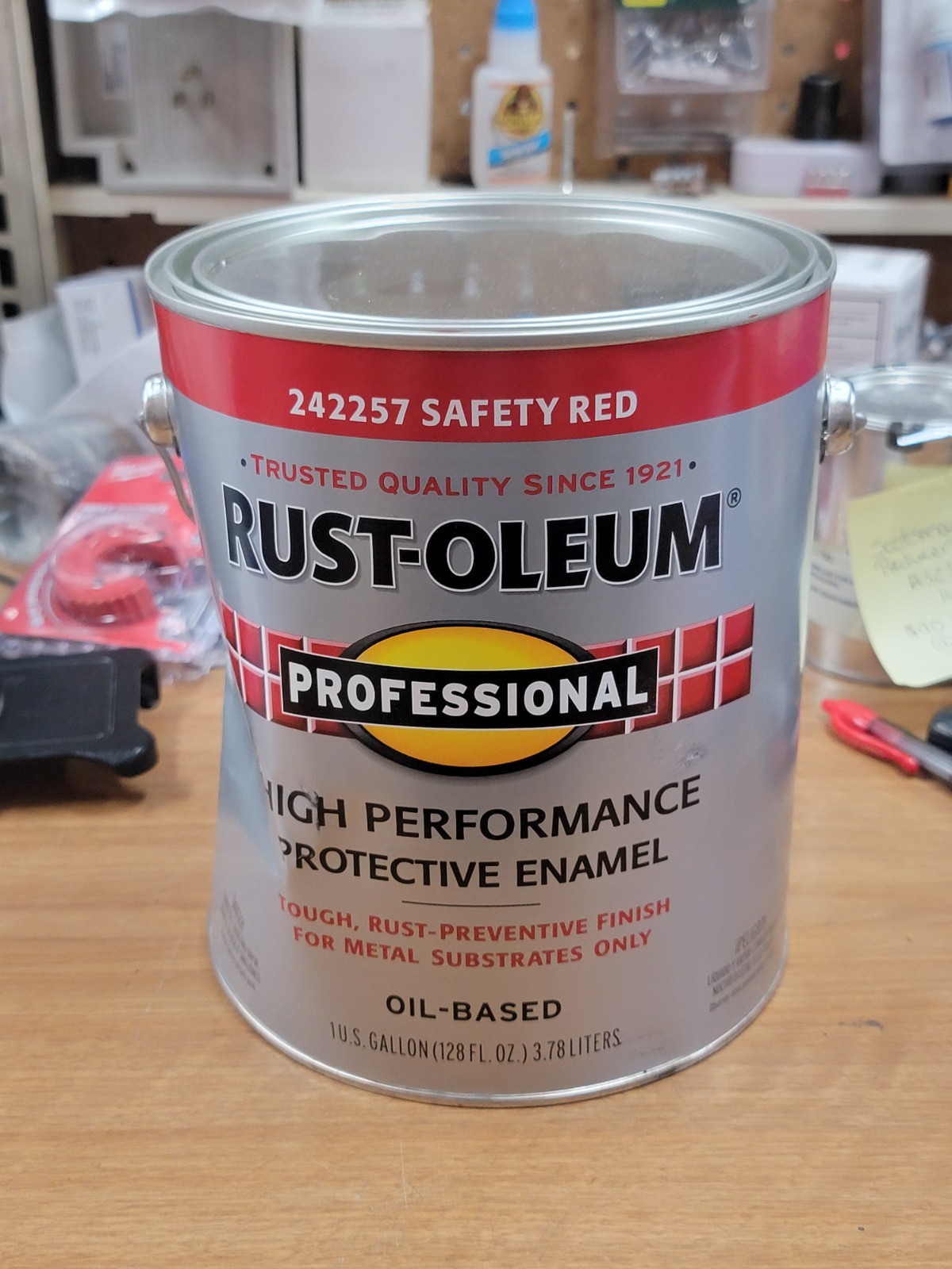 Rust-Oleum 242257 Safety Red, Oil-Based. One Gal Dent Container. FreeShipL48,GB