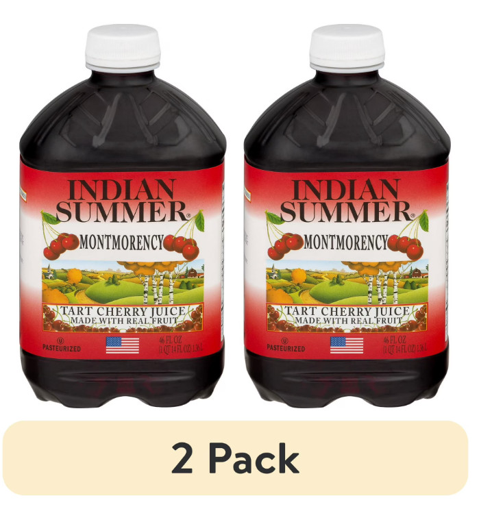 (2 pack) Indian Summer 100% Juice, Montmorency Cherry, 46 Fl Oz, 1 Count