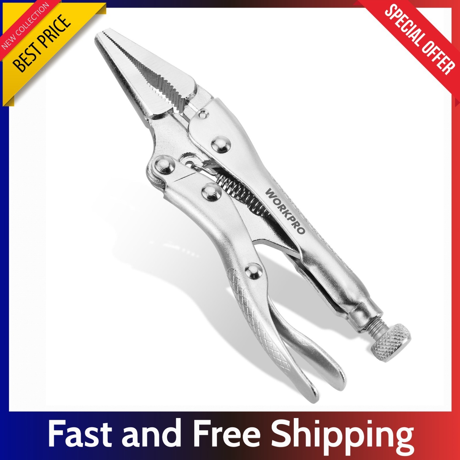 4.5in Mini Long Nose Locking Pliers – Adjustable Vise Grip Welding Clamp Tool…