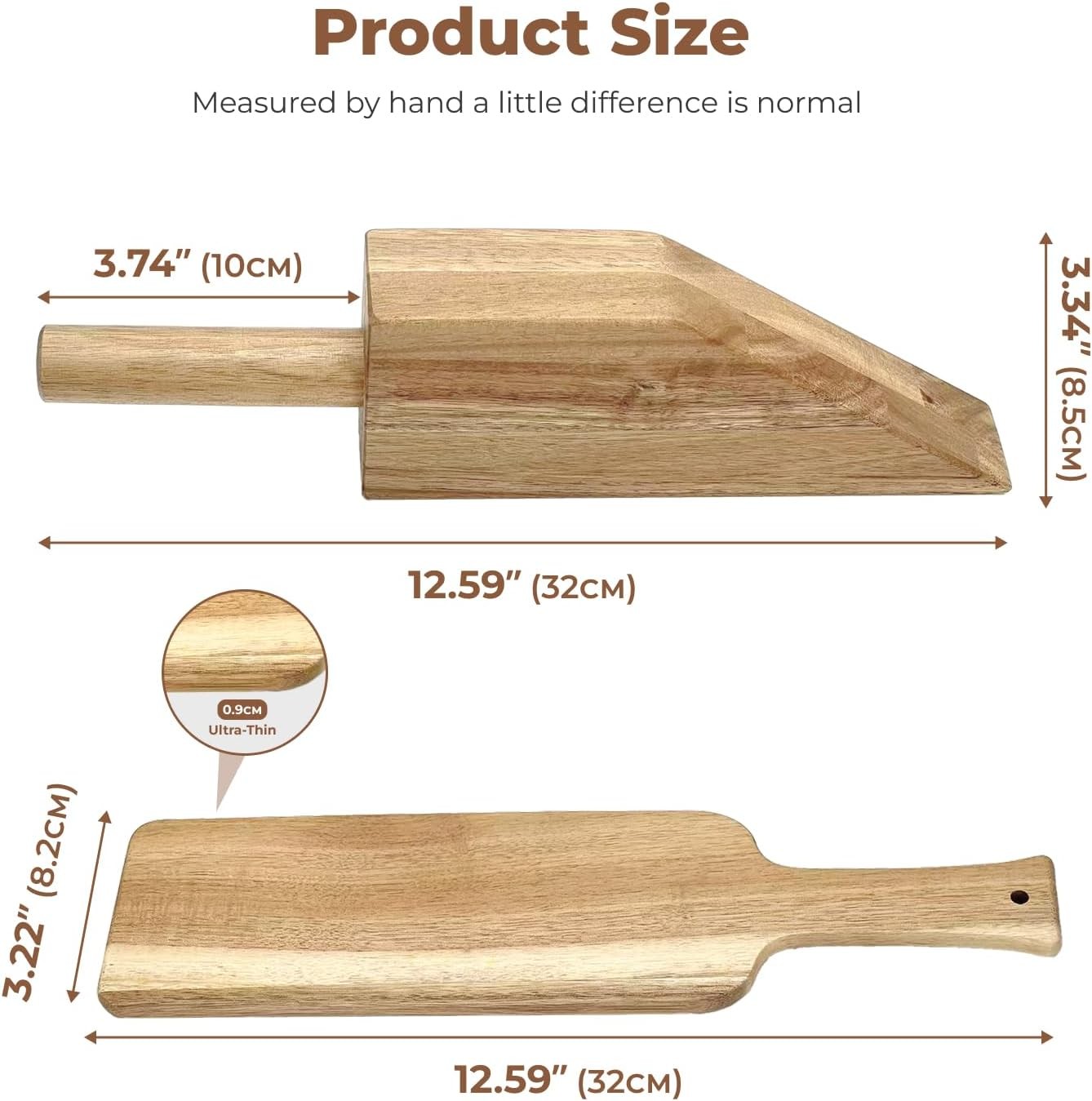 Mattress Lifter & Bed Maker Tool Set, Acacia Wood 2-Piece Tool for Lifting