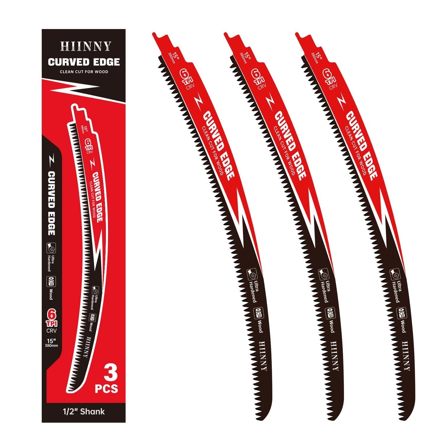EZARC Japanese Teeth Reciprocating Saw Blade 15 Inch, Arc Edge Wood Pruning Saw