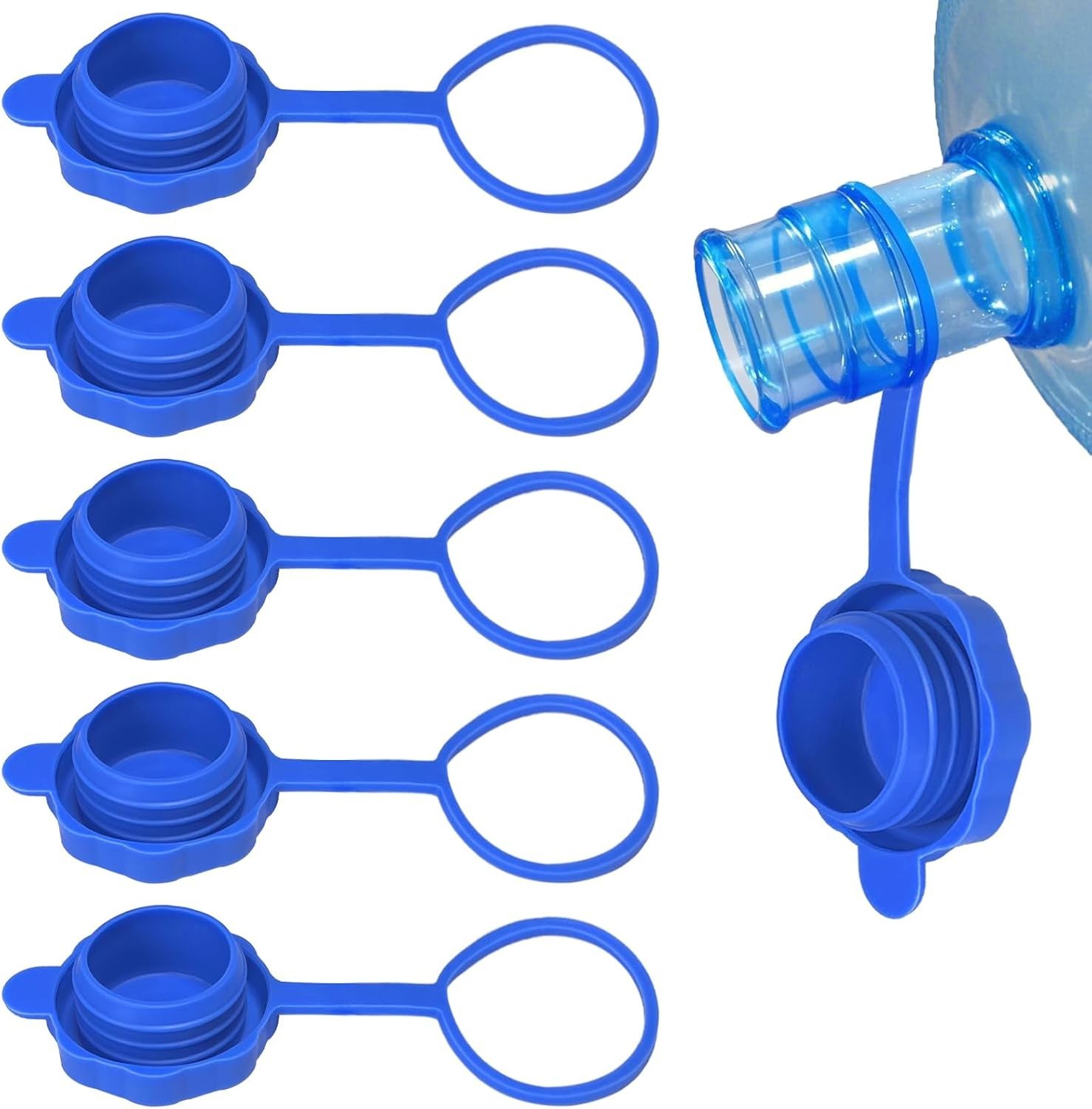 5 Pcs Reusable 5 Gallon Water Jug Caps Leak Proof Bottle Lids 55mm Water Bottles