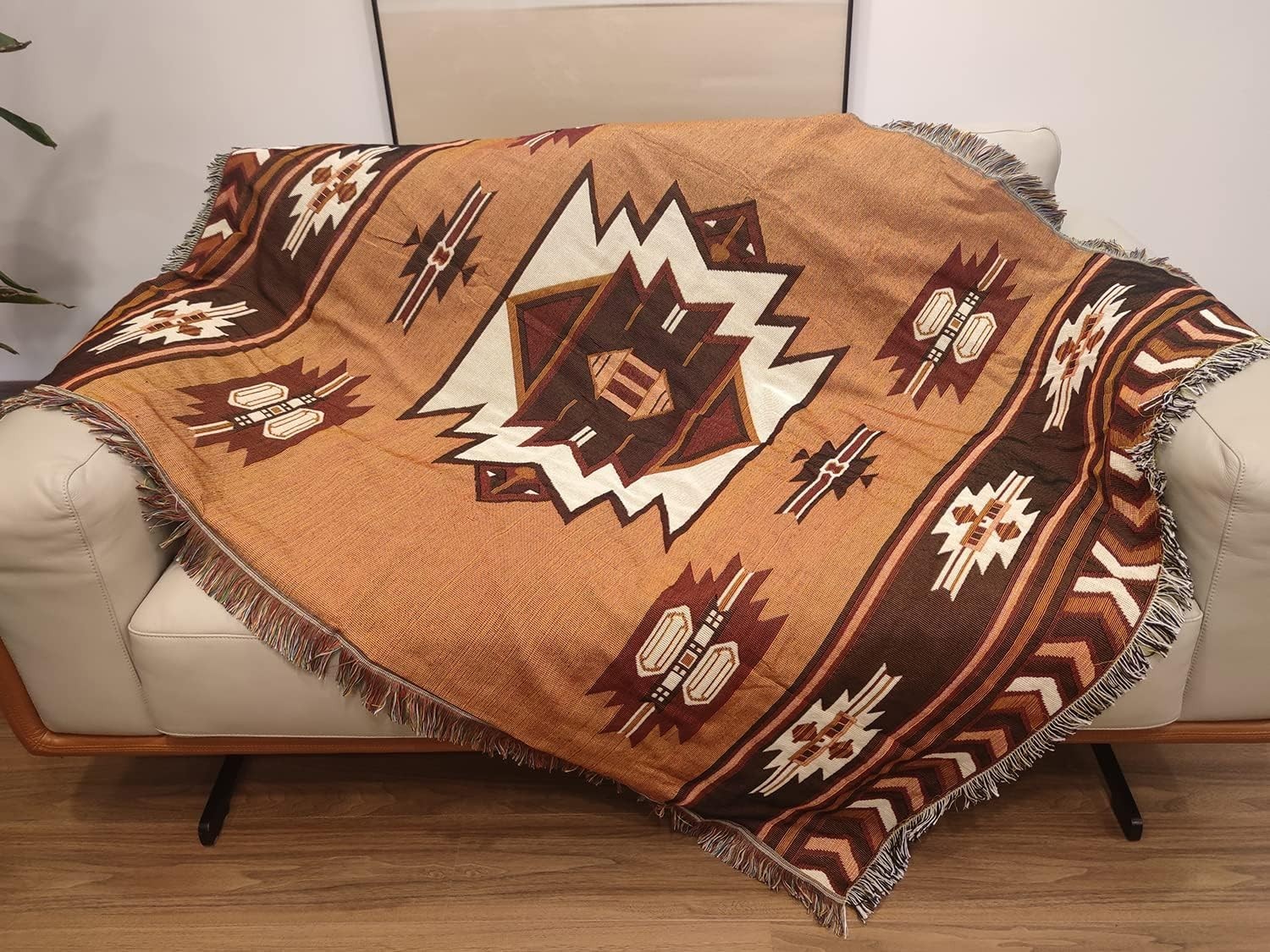 Aztec Throw Blanket Native American Blanket Southwestern Boho Decor Reversible W