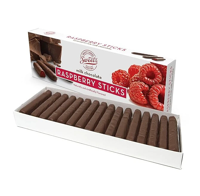 Sweet’s Candy Milk Chocolate Raspberry Sticks – 10.5 oz