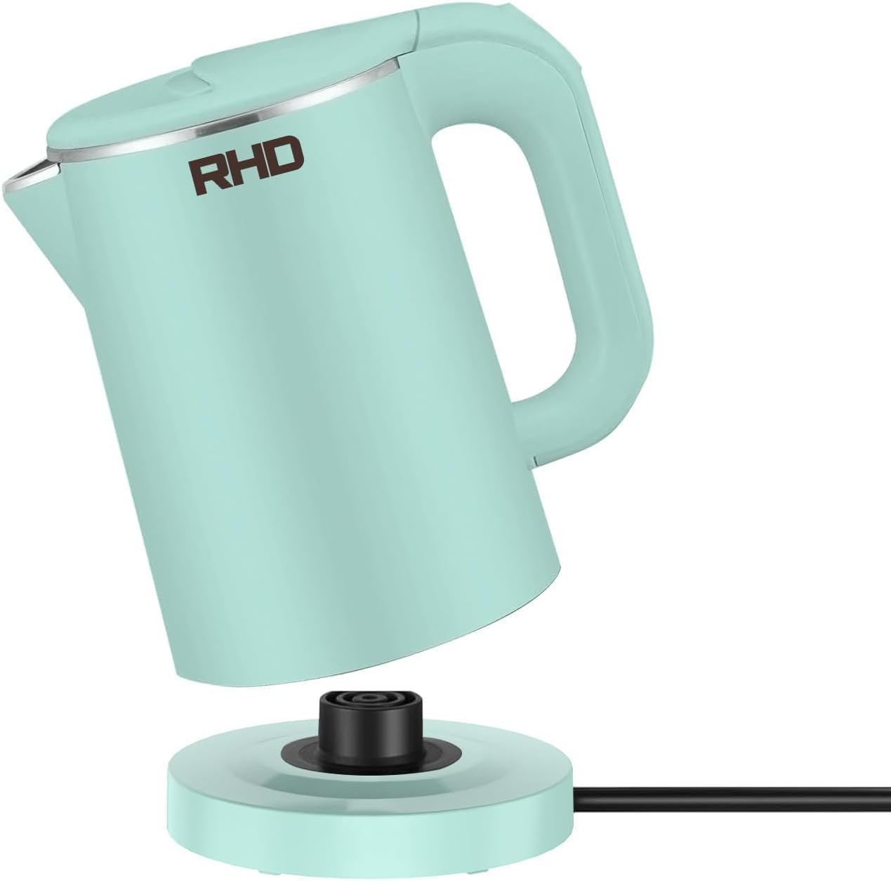 Small Electric Kettle 0.8L, 1000W Fast Boil, Stainless Steel, Green | Auto Shut-