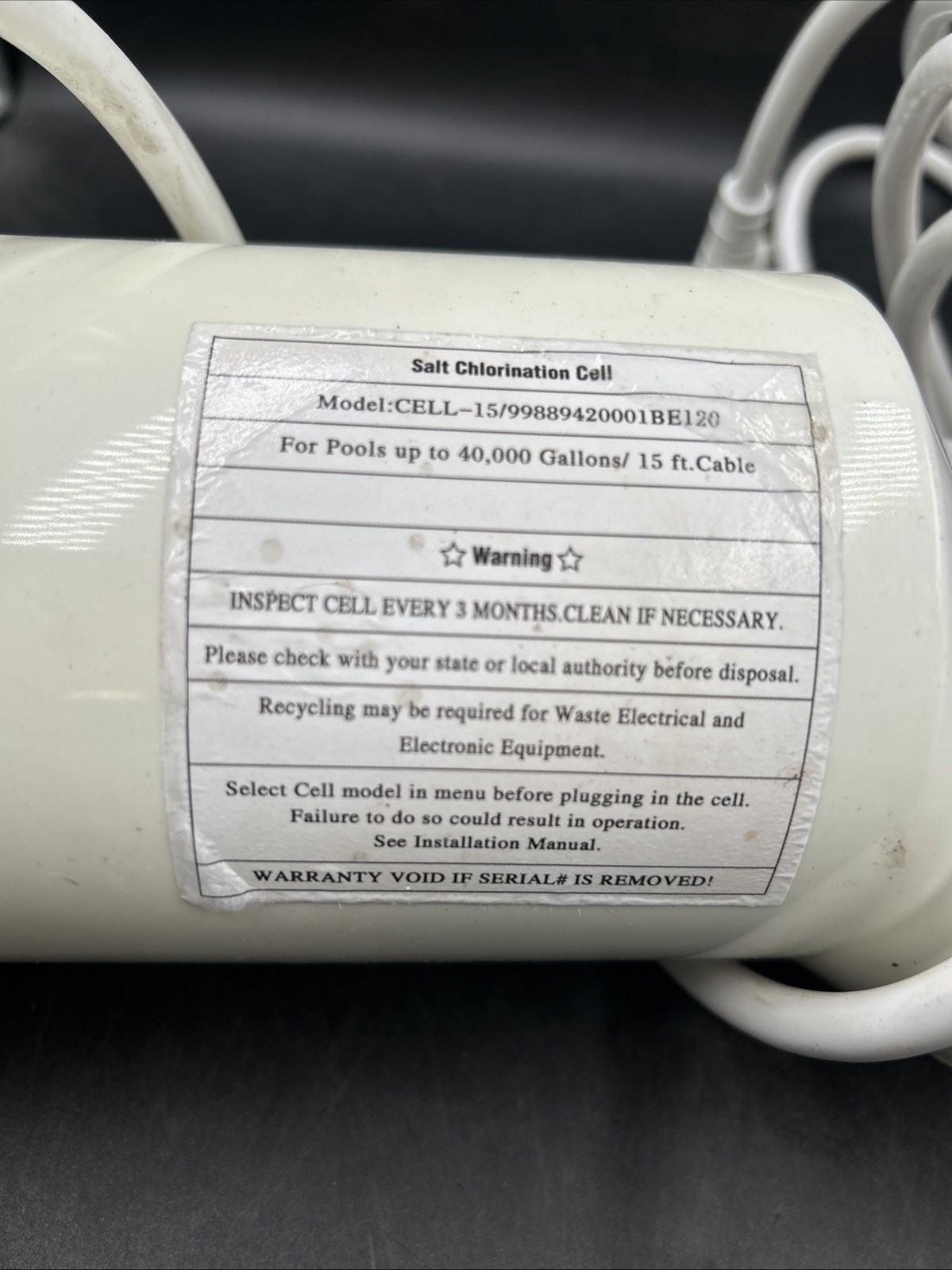 T-Cell-15 Salt Cell Chlorine Generator Hayward up to 40,000 Gallons *FOR PARTS*