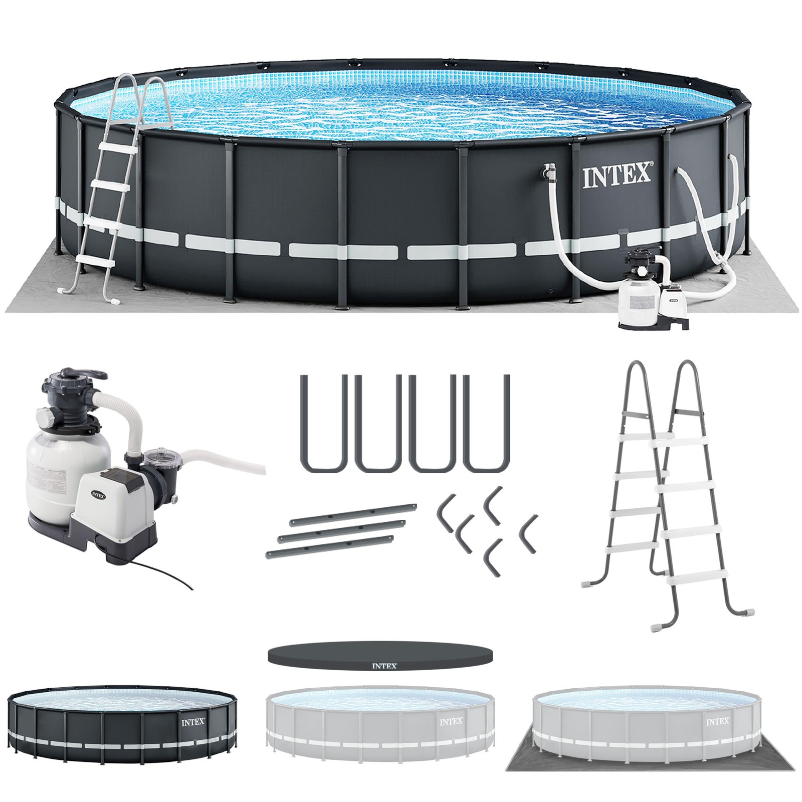 Intex 26333EH 20′ x 48″ Round Ultra XTR Frame Swimming Pool Set with Filter Pump