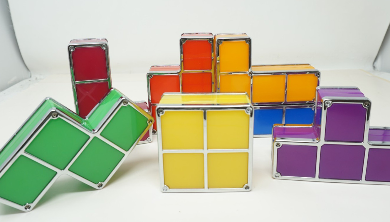 Tetris Stackable Lamp Multicolor Moveable Blocks Night Light 7 Pc Puzzle – Works