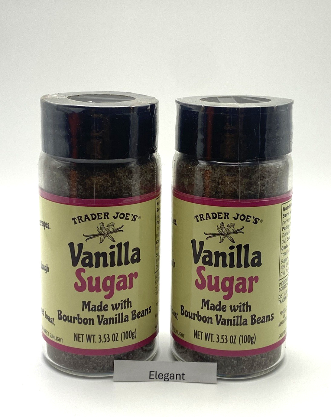 2 X Trader Joe’s Vanilla Sugar Made with Bourbon Vanilla Beans 3.53 Oz Each