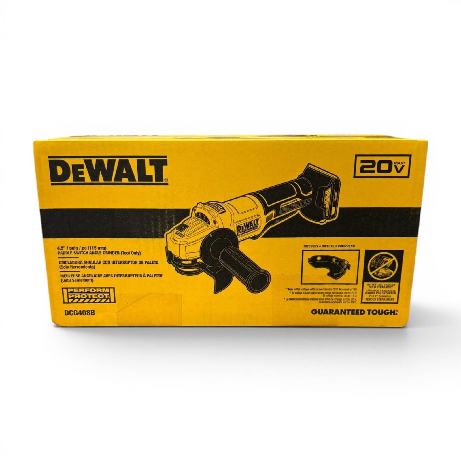 DEWALT DCG408B 4.5-in 20V MAX Paddle Switch Brushless Angle Grinder – NIB