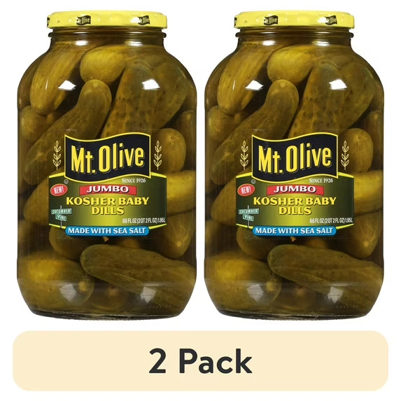 (2 pack) Mt. Olive Kosher Baby Dill Jumbo Pickles – 66 fl oz