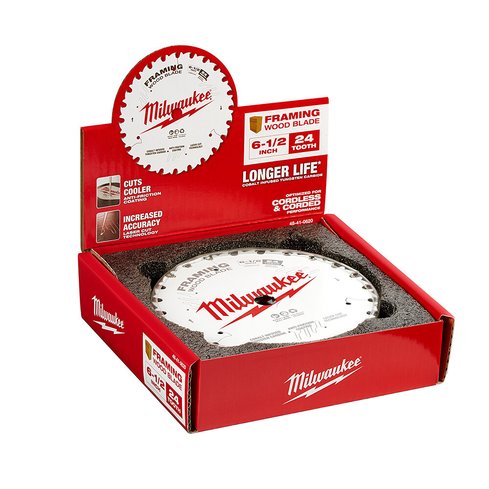 Milwaukee 48-41-0620 6-1/2″ 24T Framing Circular Saw Blades Bulk 10