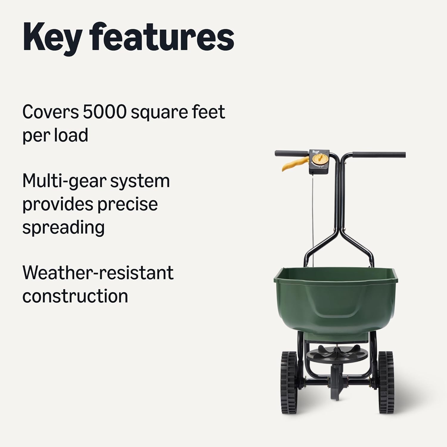 Fertilizer Spreader for Lawn, 33 Pounds, 0.53 Cubic Feet, All Season, 1-Pack