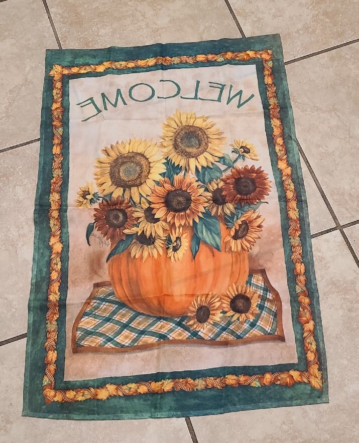 Sunflowers Pumpkin Spring Summer Fall Banner House Flag Garden 37″ x 24″