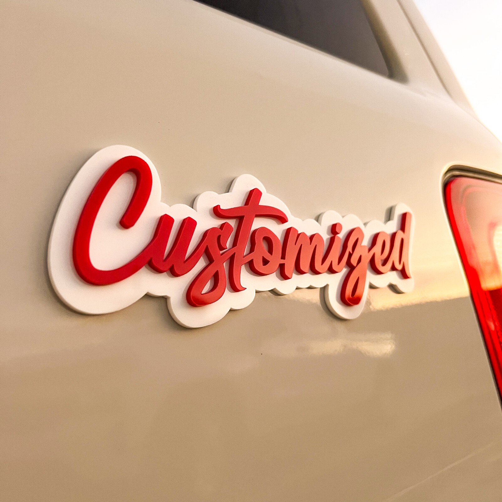 Customized Car Acrylic Emblem Badge MULTI COLOR Customized Text Names