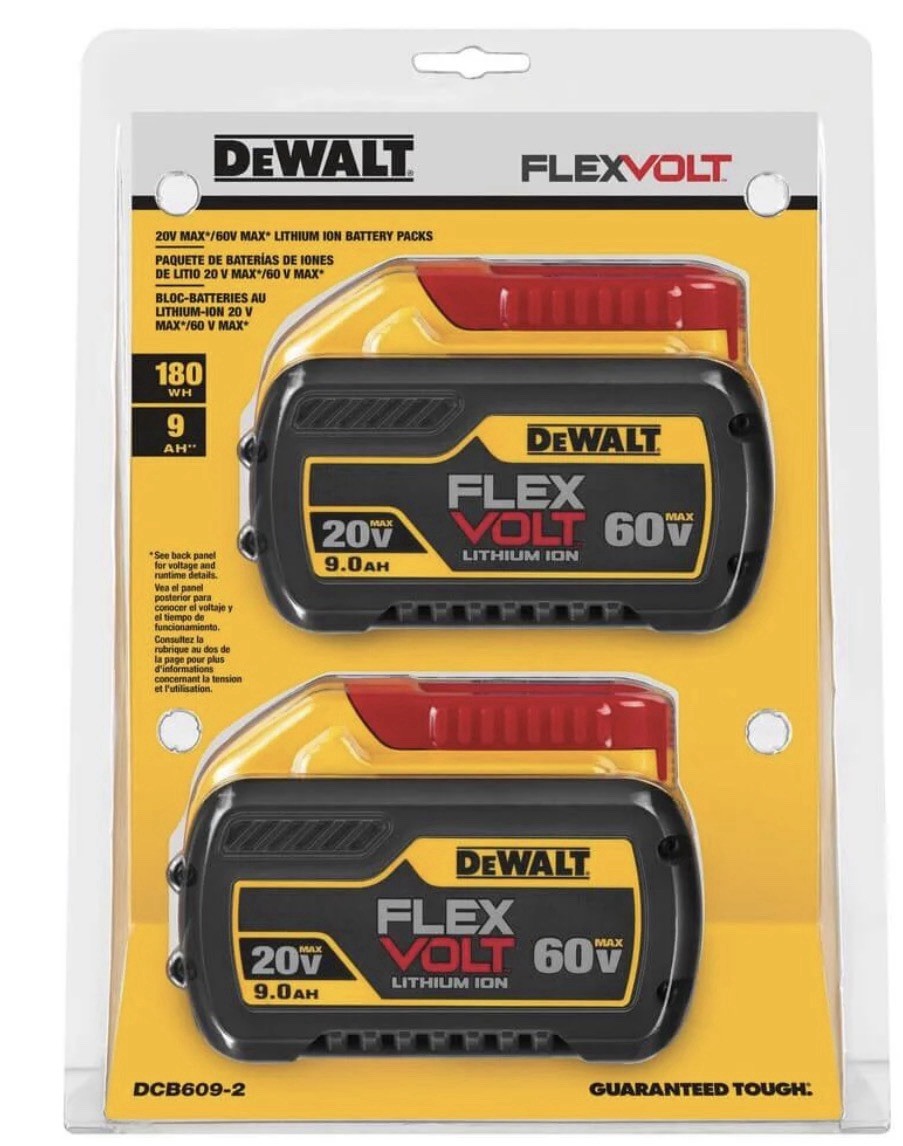 *BRAND NEW* Genuine DEWALT 9AH 20V/60V FLEXVOLT Lithium Battery 2PK (DCB609-2)