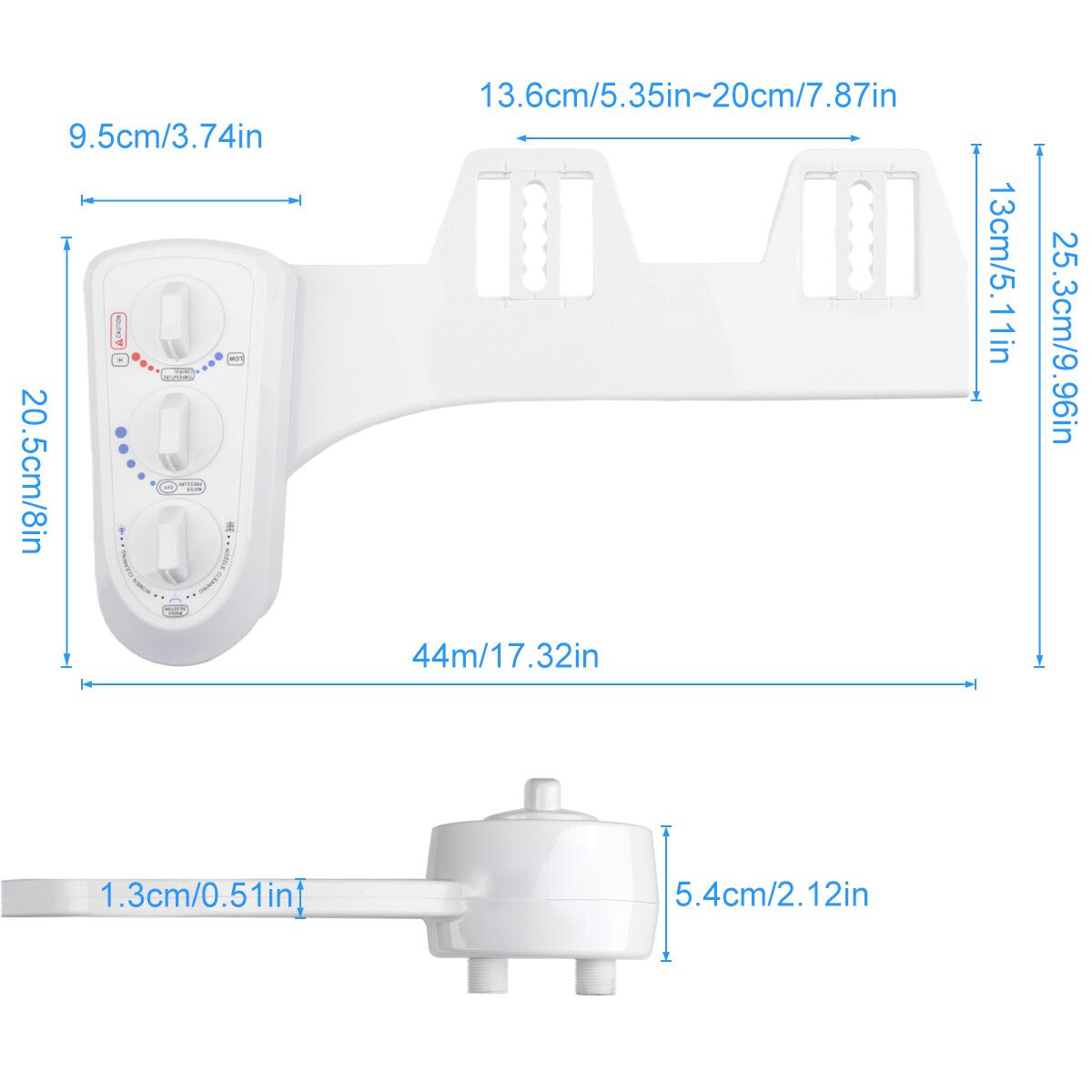 Bidet Fresh Water Spray Kit Non Electric Toilet Seat Attachment Hot Cold Wash