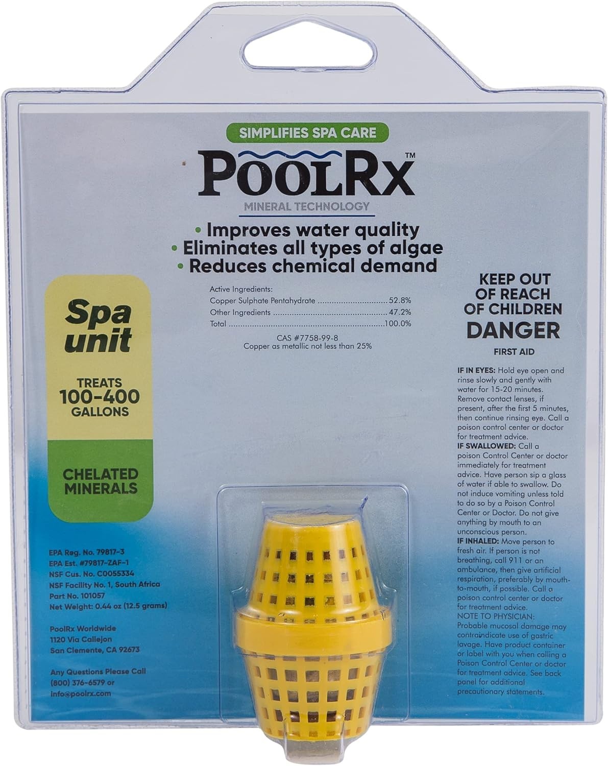 PoolRx 100-400 gallon Yellow Spa Unit – 101057