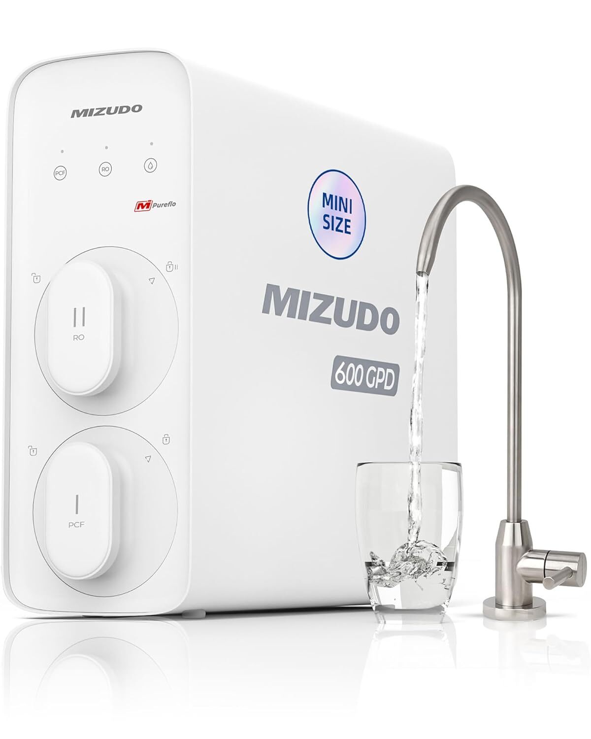 600GPD MIZUDO 8-Stage Tankless Reverse Osmosis Water Under Sink Filter Quiet