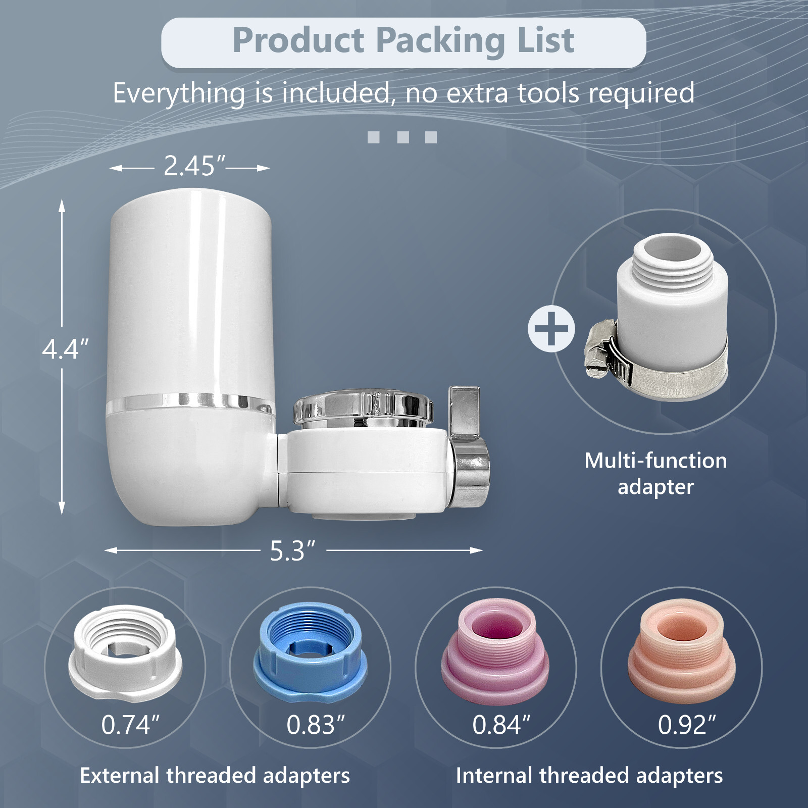 Water Filter for Standard Faucets, Reduce Particles, Chlorine & Bad Taste