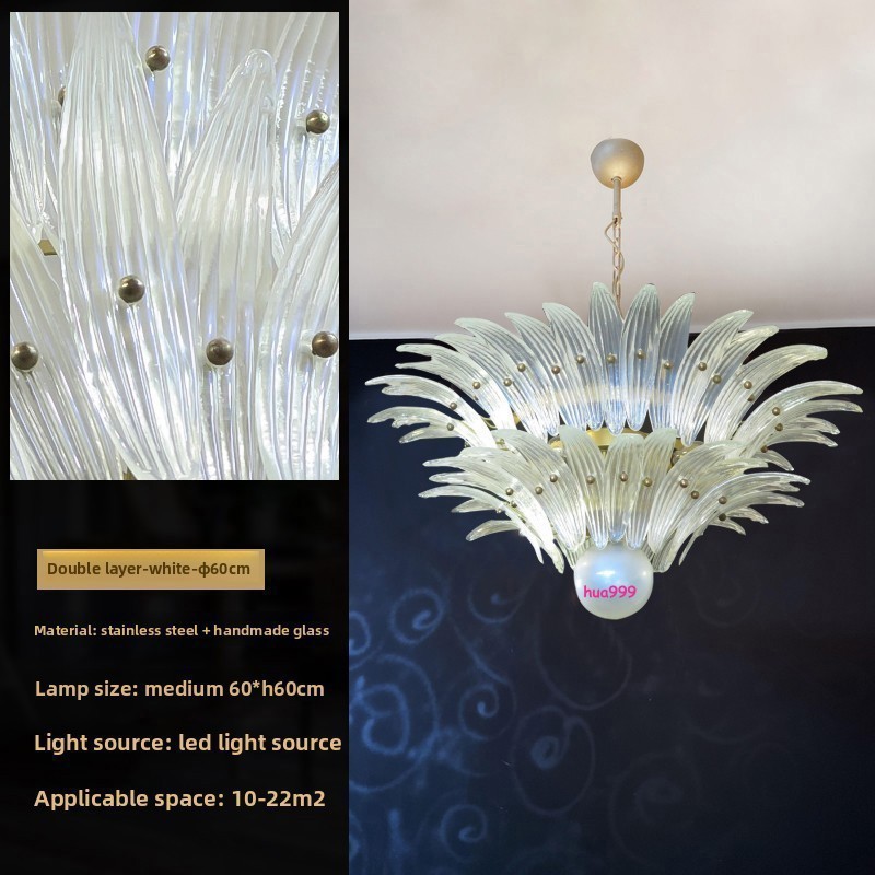 French Style Glass LED Chandeliers Dining Room Living Room Villa Lighting