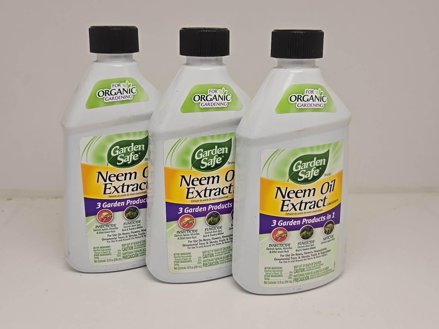 Lot of 3 – Organic Garden Safe Neem Oil Extract Concentrate 10 Oz Insecticide