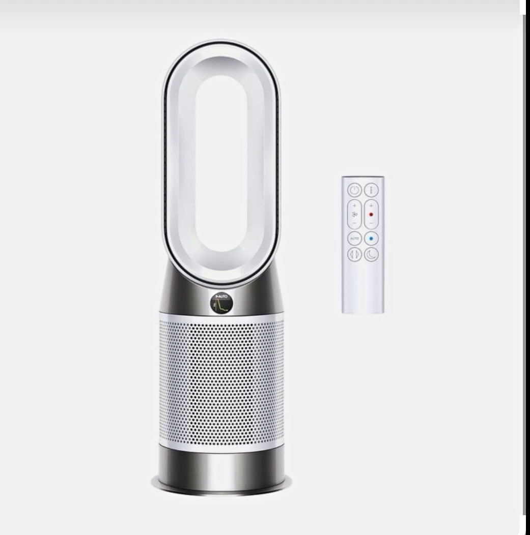 Dyson Pure Hot+Cool HP02 Tower HEPA-Type Purifier Remote Wi-Fi Silver/White