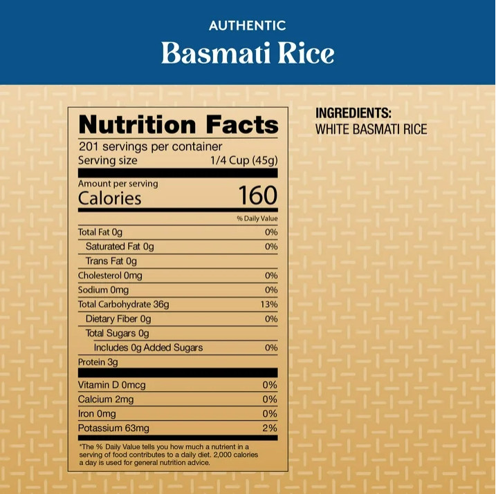 2 Bag Royal Authentic Aged White Basmati Rice, Long-Grain, Gluten-Free, 20lb Bag