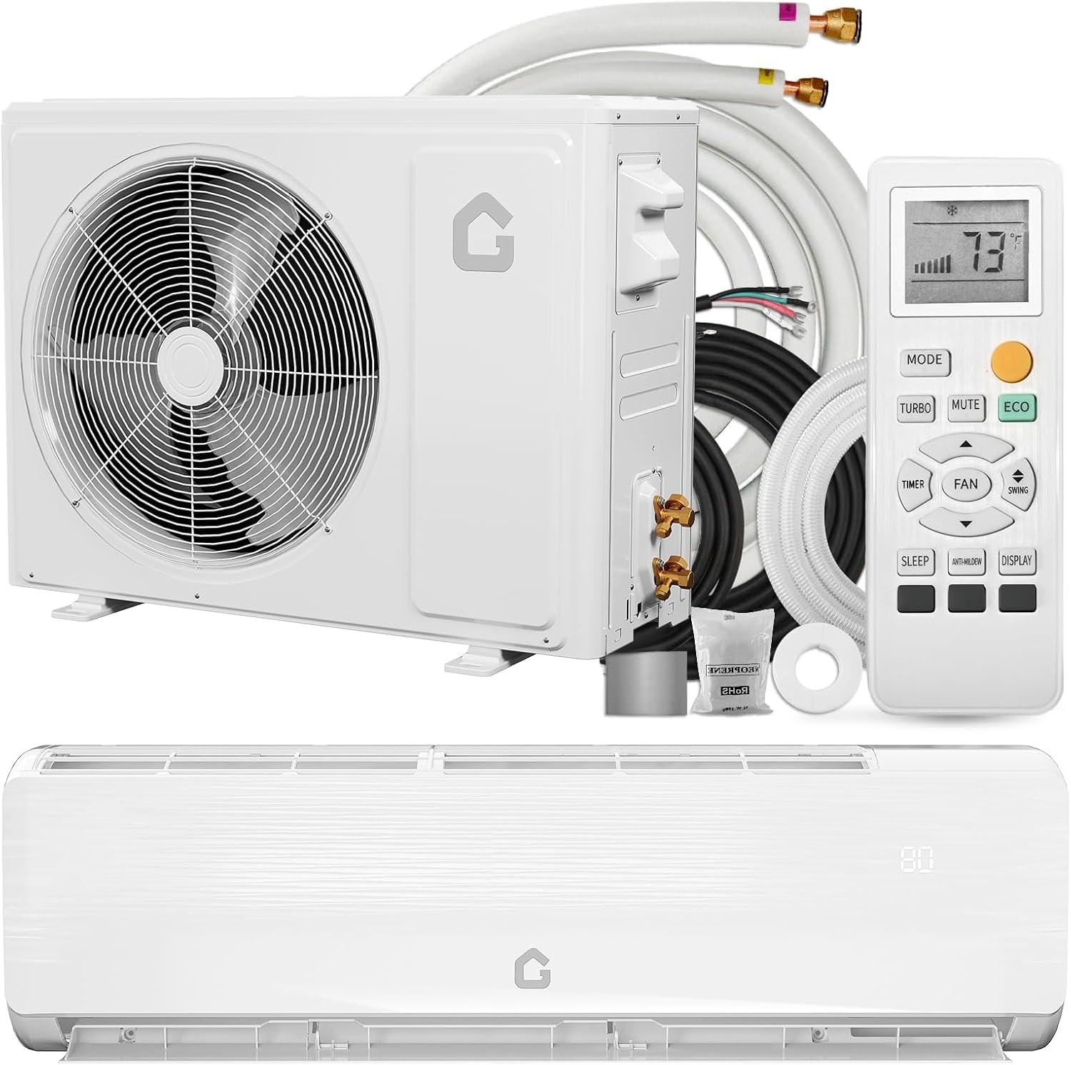 18000 BTU Mini Split Air Conditioner & Heater Pump System 19 SEER2 Inverter 230V