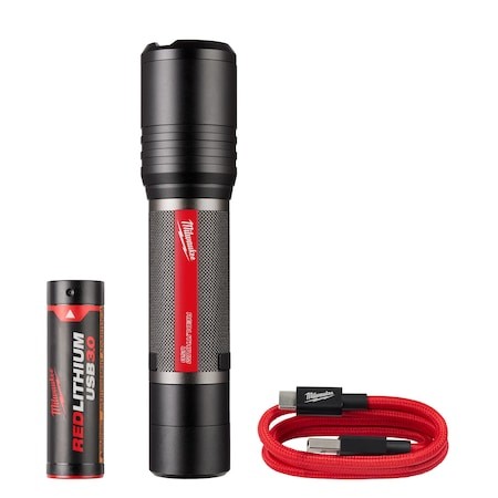 Milwaukee Tool 2162-21 Redlithium Usb 2, 000 Lumen Slide Focus Flashlight
