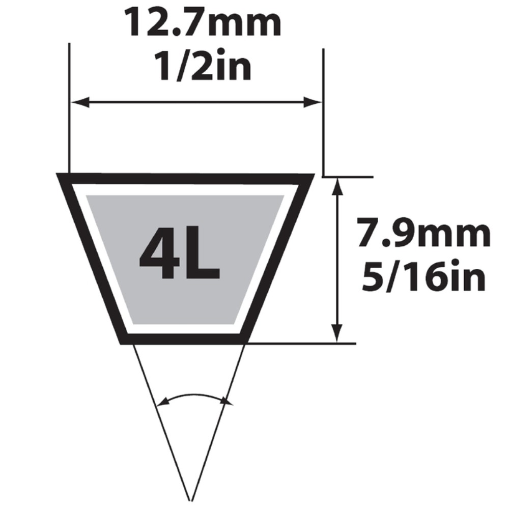 Mitsuboshi FHP 4L710 General Utility V-Belt 0.5 in. W X 71 in. L For Fractional