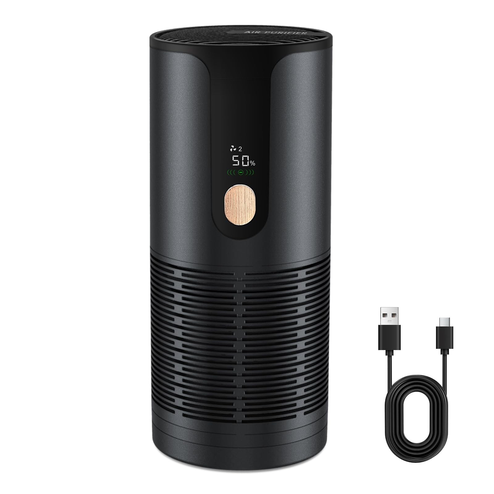 Mini Car Purifier with True HEPA 3-Layer Filtration,15dB Ultra-Quiet & Portab…