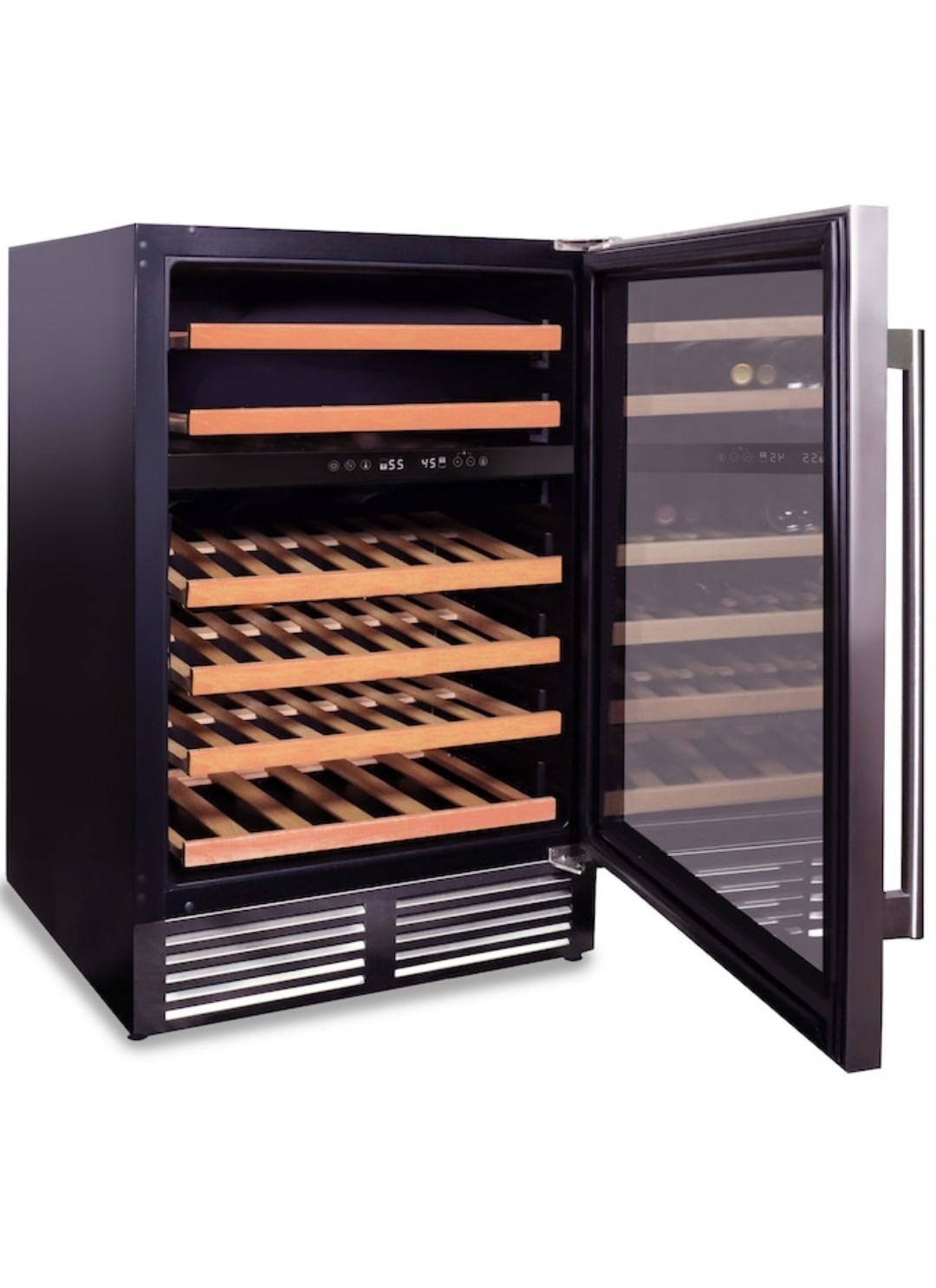 46 Bottle Wine Cooler, Dual Zone, 23.5-Inch Wide, Stainless Steel