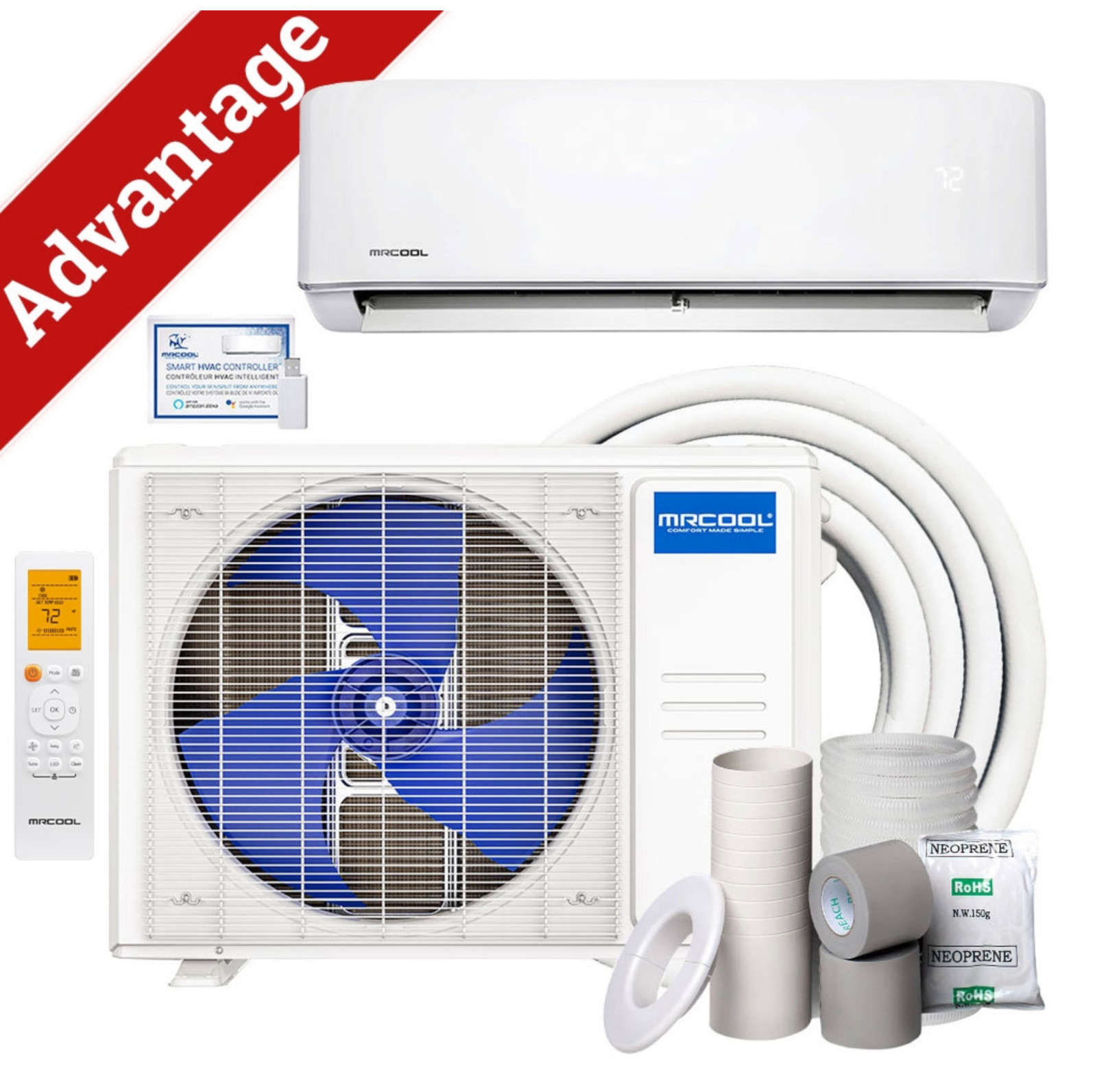 12k BTU 21.2 SEER MrCool Advantage Ductless Air Conditioner Split System 5th Gen