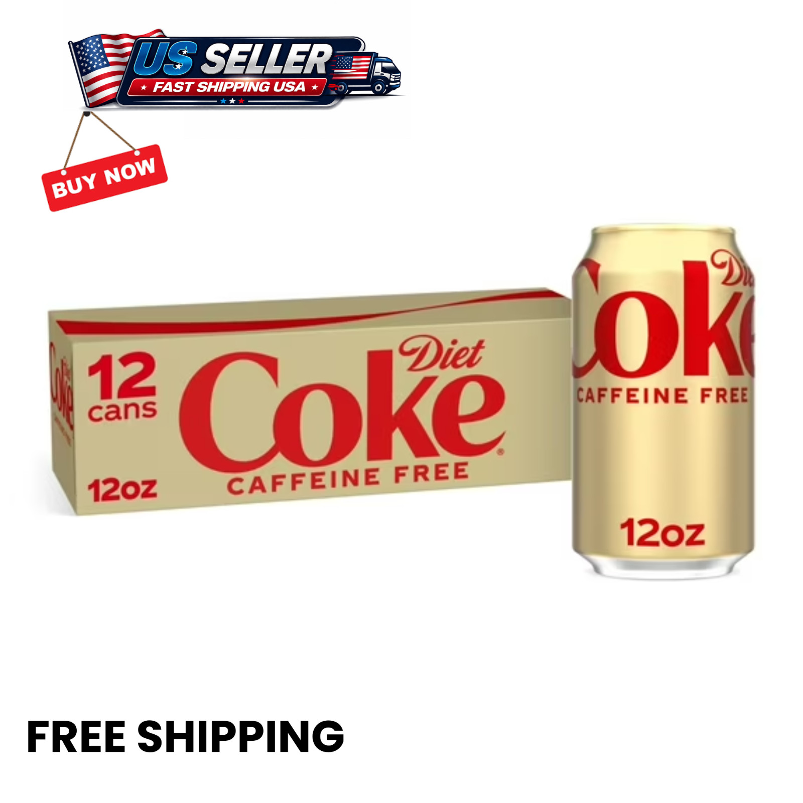 Diet Coke Caffeine-Free Soda Pop Fridge Pack Cans, 12 fl oz, 12 Pack