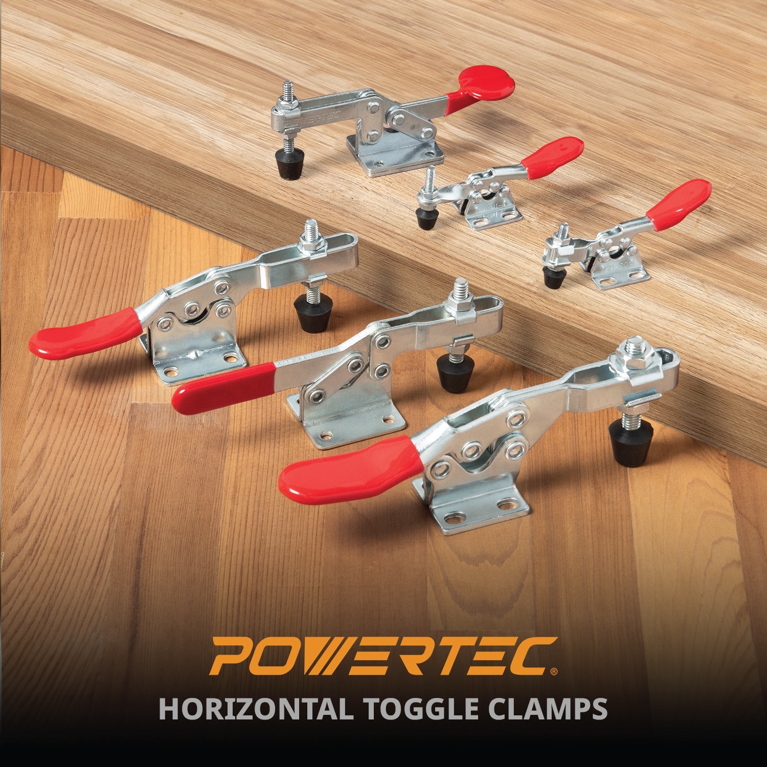 POWERTEC Quick Release Horizontal Toggle Clamp 201B 300lb Holding Capacity 12PK