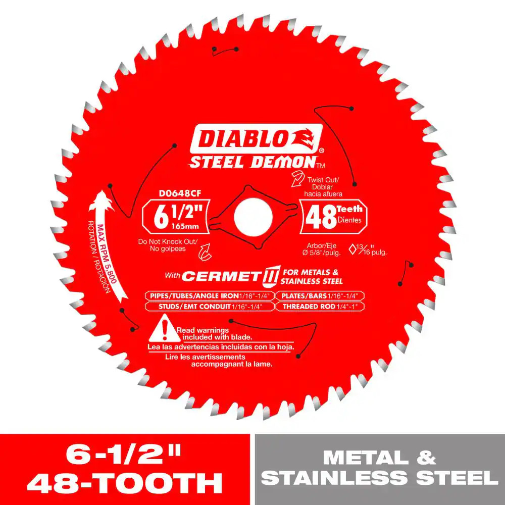 Steel Demon 6-1/2 In. X 48-Tooth Cermet II Metals and Stainless Steel Circular S