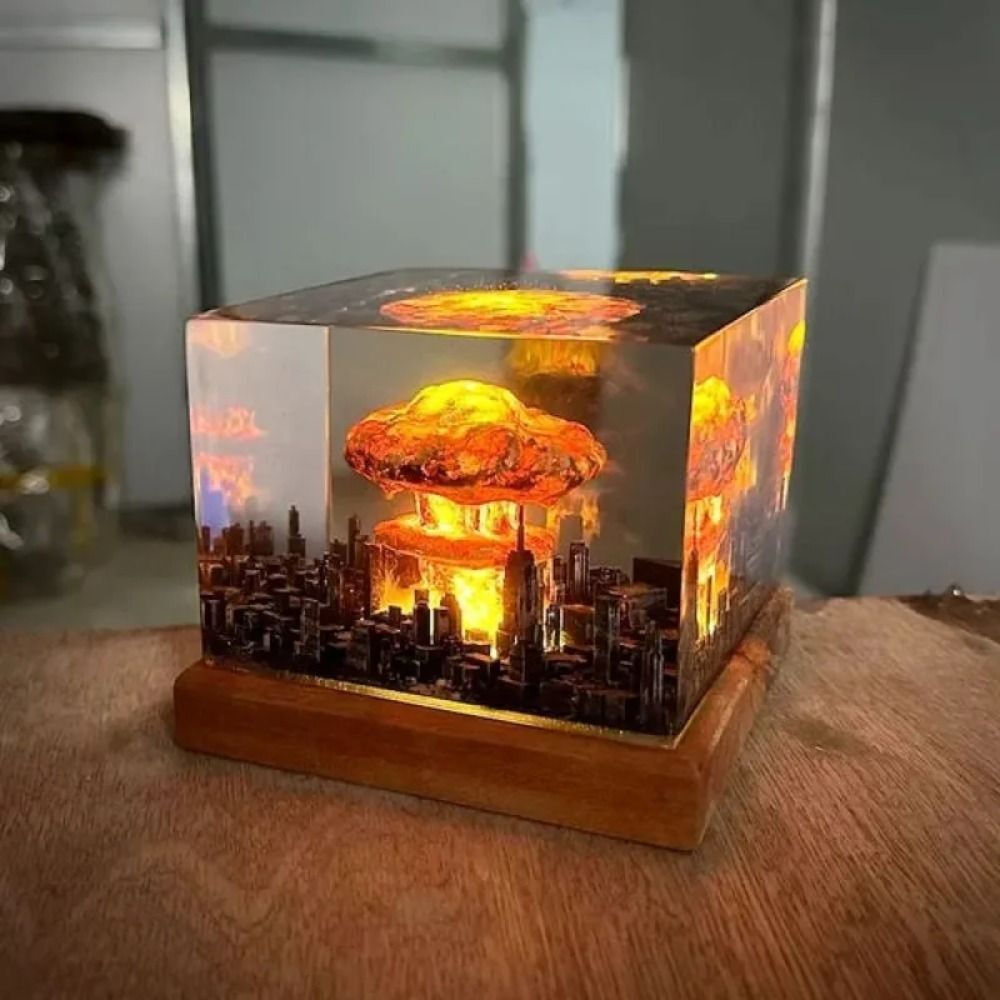 Nuclear Explosion Bomb Mushroom Cloud Lamp USB 3D Night Lights Rechargeable