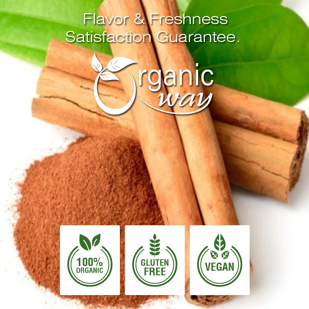 Organic Way Cinnamon True Ceylon Cut & Sifted – USDA & Kosher Certified