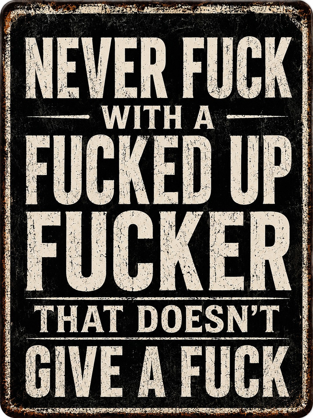 Never F* With A Fed Up Fer That Doesn’t Give A F*** Metal Aluminum Sign 8×12**