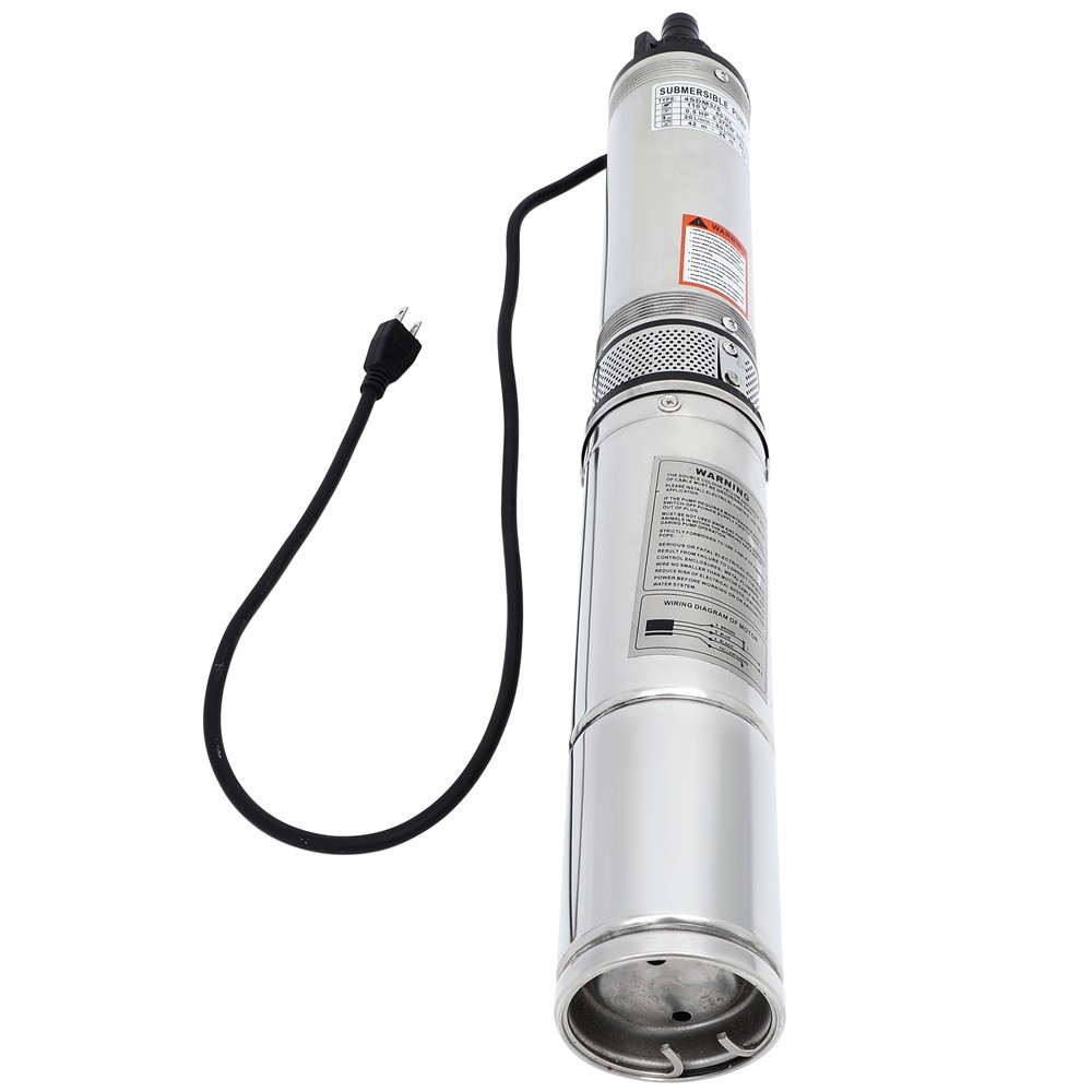 1/2HP Deep Well Water Pump Submersible Stainless Steel 164FT 25.5GPM 115V